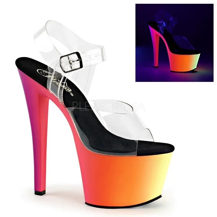 7" Heel  Ankle Strap Sandal (RAINBOW-308UV)