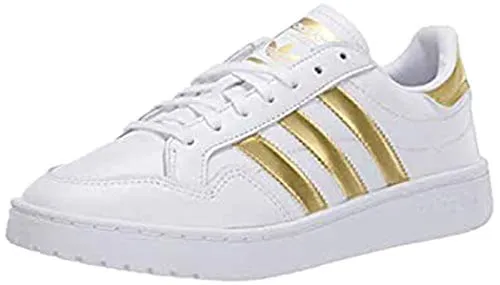 adidas Originals Women's Team Court Sneaker, FTWR White/Gold met./FTWR White, 11 M US