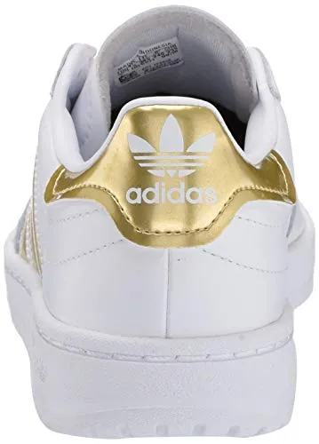 adidas Originals Women's Team Court Sneaker, FTWR White/Gold met./FTWR White, 11 M US