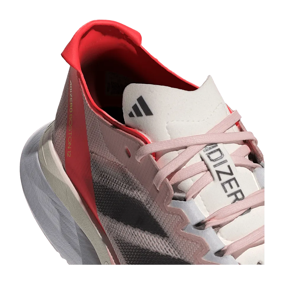 adidas Women's Adizero Boston 12 Sandy Pink/Aurora Met./Solar Red