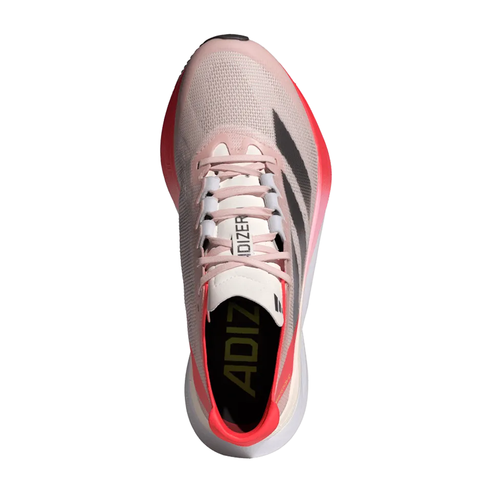 adidas Women's Adizero Boston 12 Sandy Pink/Aurora Met./Solar Red