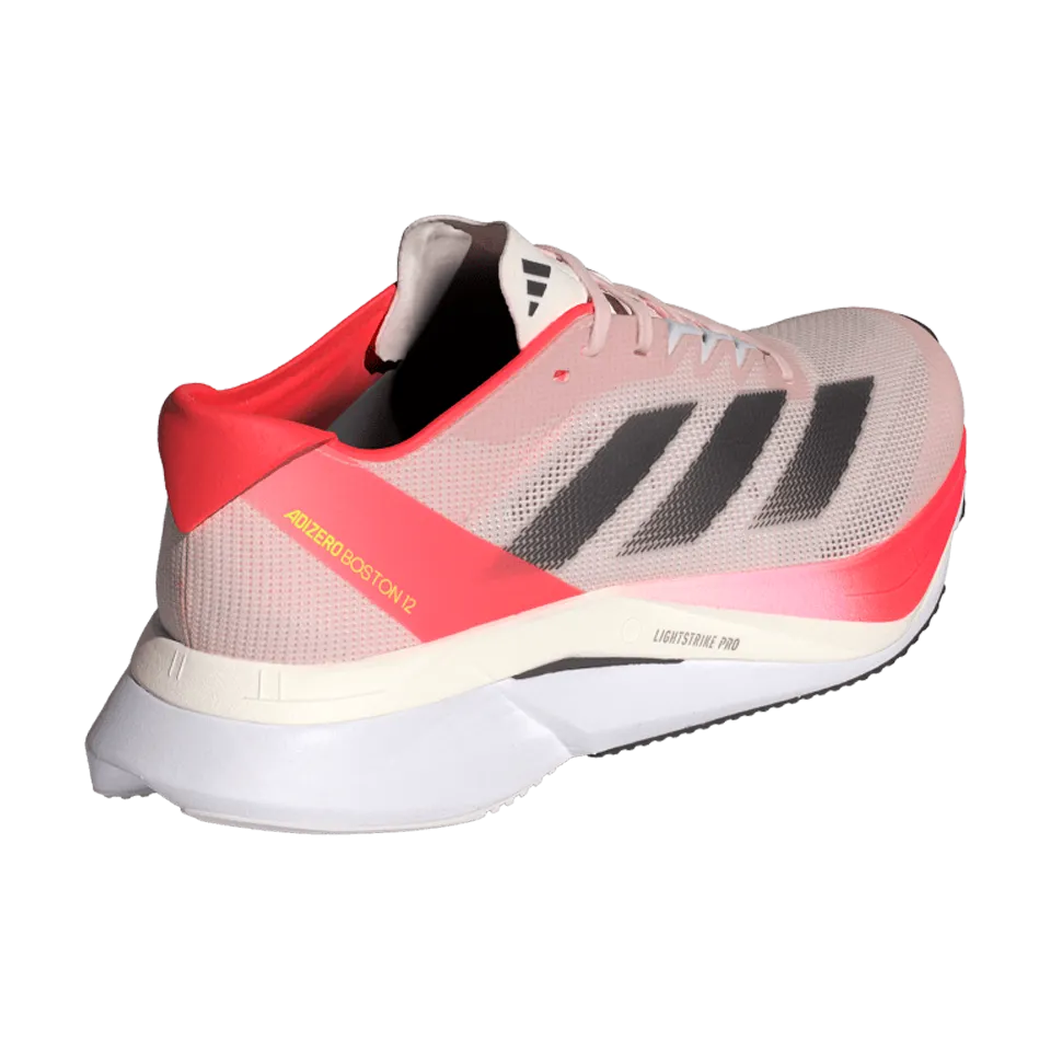 adidas Women's Adizero Boston 12 Sandy Pink/Aurora Met./Solar Red