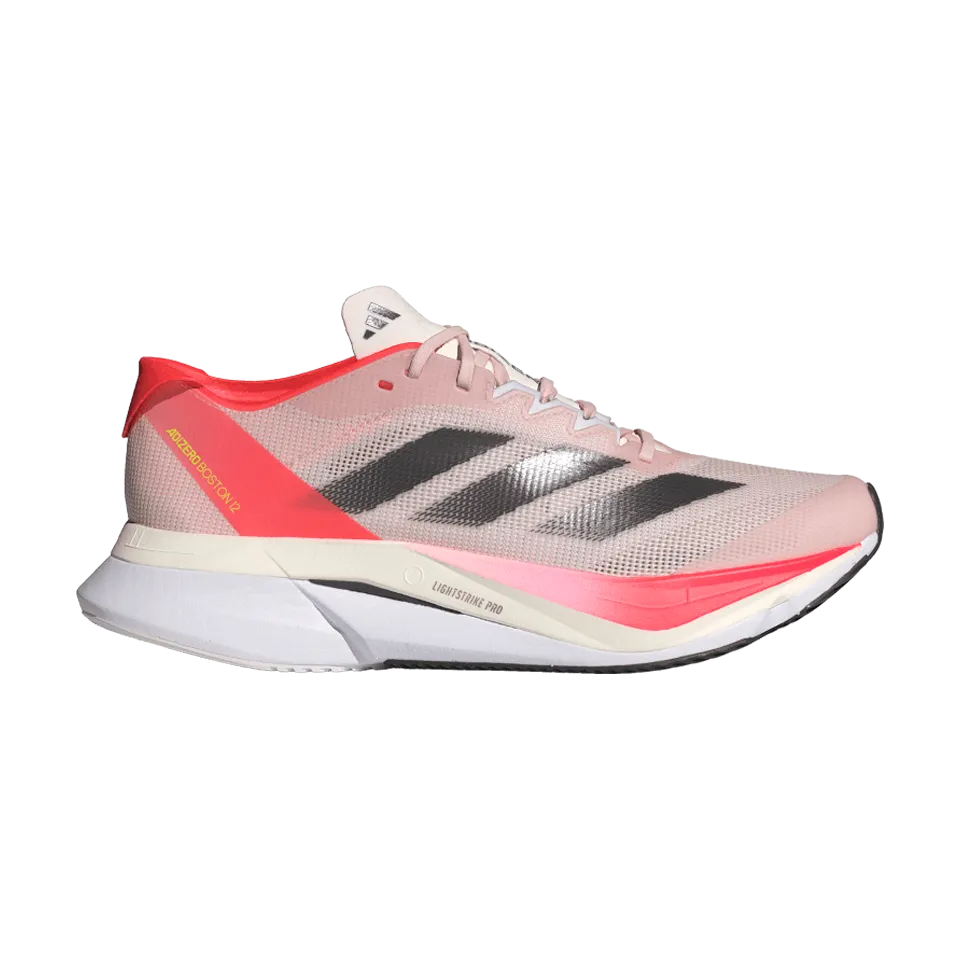 adidas Women's Adizero Boston 12 Sandy Pink/Aurora Met./Solar Red