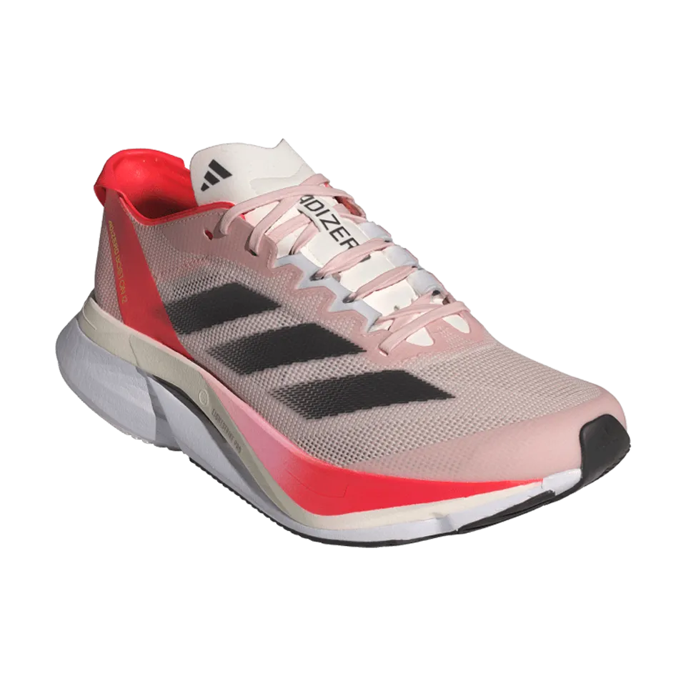 adidas Women's Adizero Boston 12 Sandy Pink/Aurora Met./Solar Red