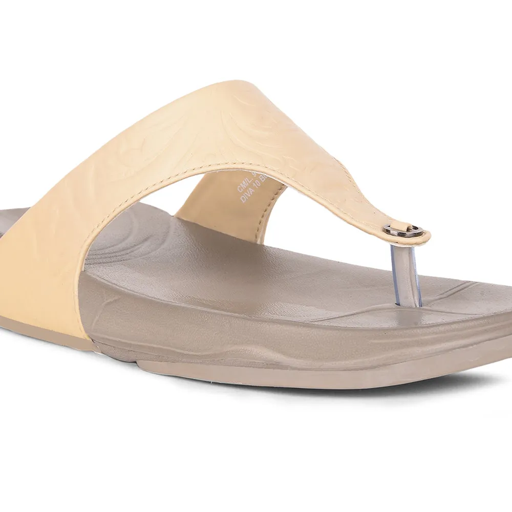 AHA By Liberty DIVA-10 Casual Slides For Women - Beige