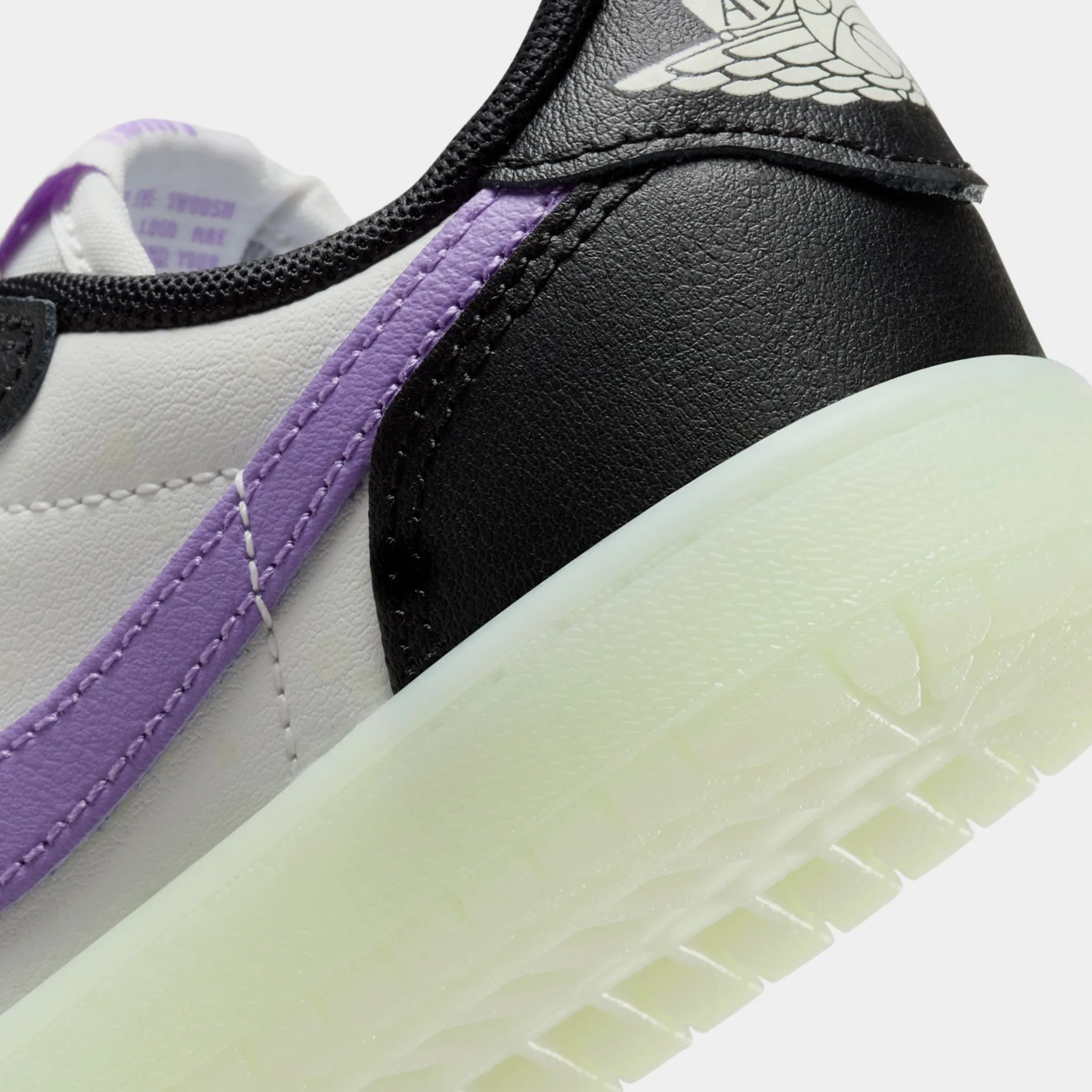 Air Jordan 1 Retro Low OG Black Raspberry Preschool Lifestyle Shoes (Black/Black Raspberry/Volt Tint)