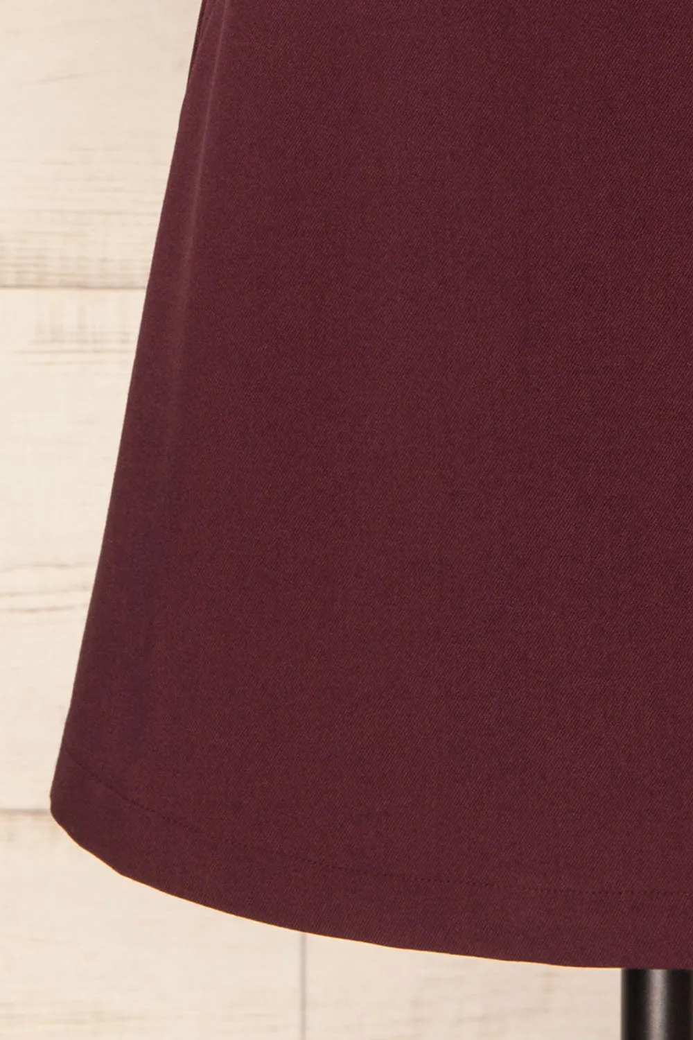 Bangkok Burgundy | Short A-Line Dress w/ Belt