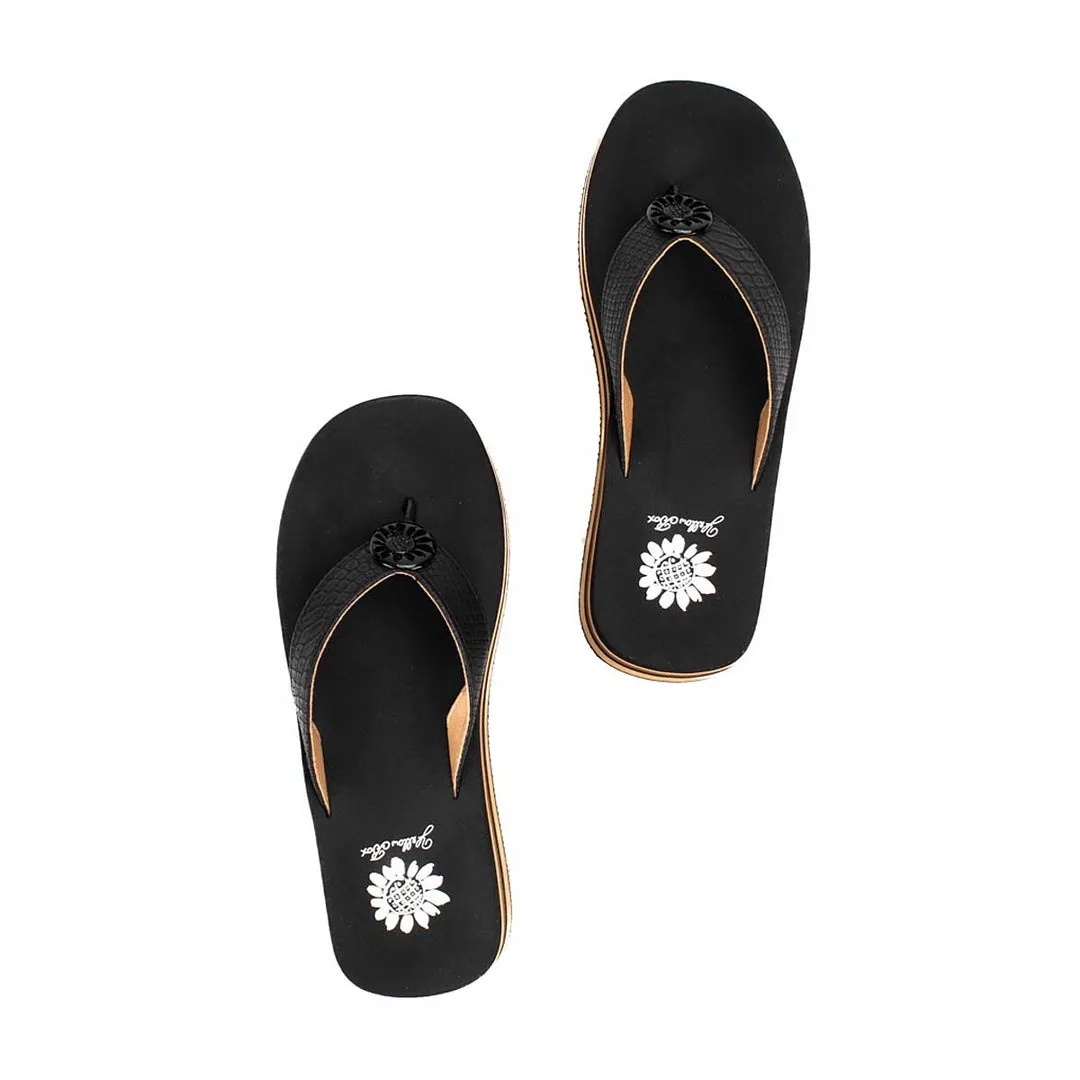 Black and Brown Wedge Flip Flop | Yellow Box - Kaija