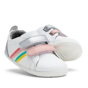 Bobux Step Up Grass Court Trainer 728932 White Silver Rainbow