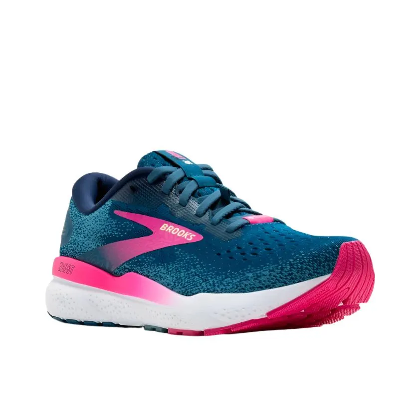 Brooks Womens Trainer Ghost 16 GTX Moroccan Blue/Pink/Yellow