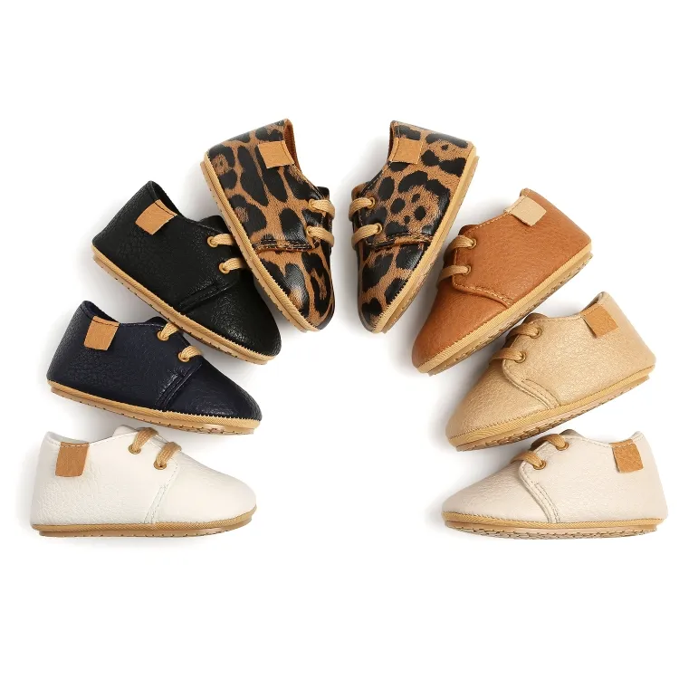 Charming Leather Baby Crib Sneaker Shoes