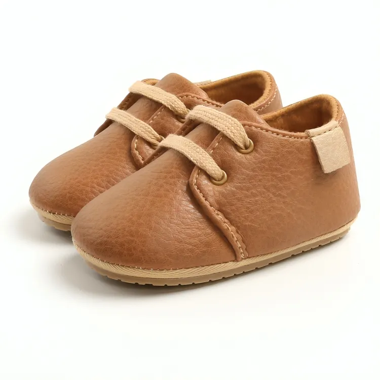 Charming Leather Baby Crib Sneaker Shoes