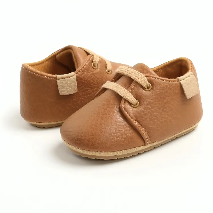 Charming Leather Baby Crib Sneaker Shoes