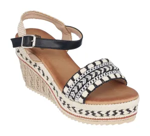 Cheri Black Platform Wedge Sandals