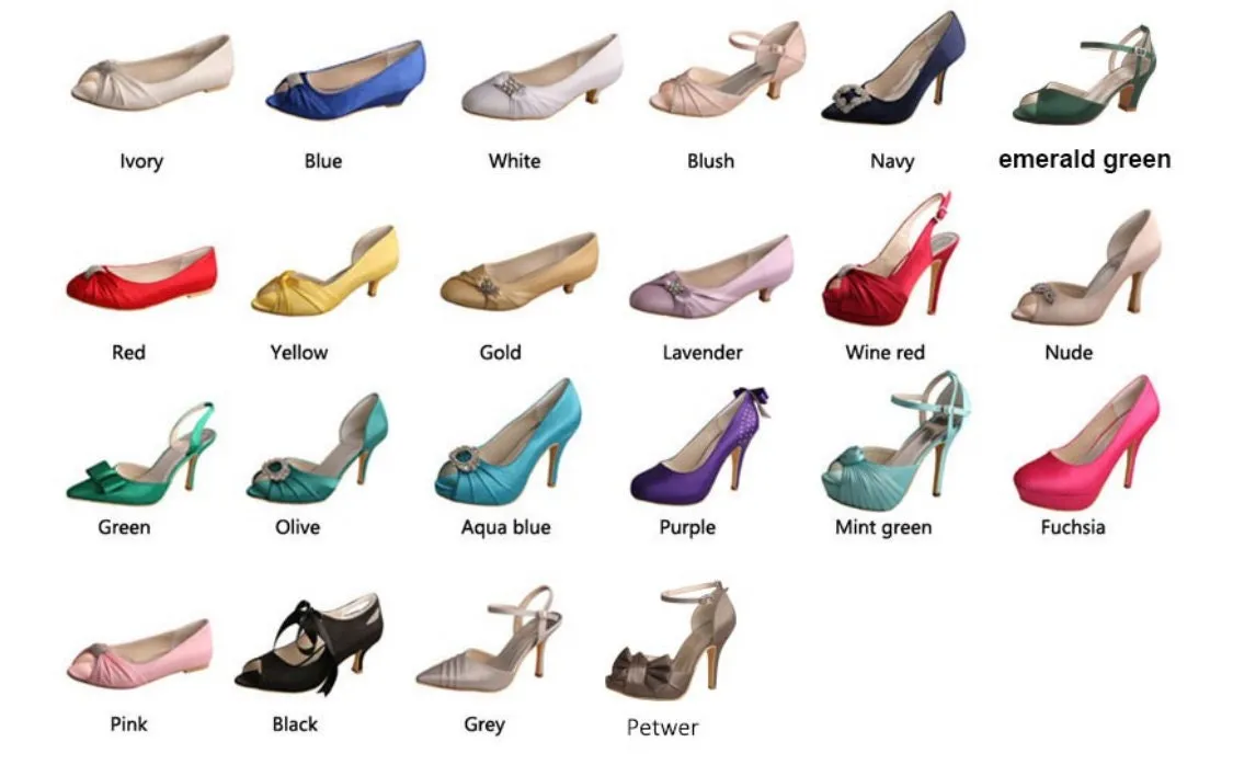 Classic Satin Bridal Shoe | Pointed Toe Court Shoes available in a range of colours