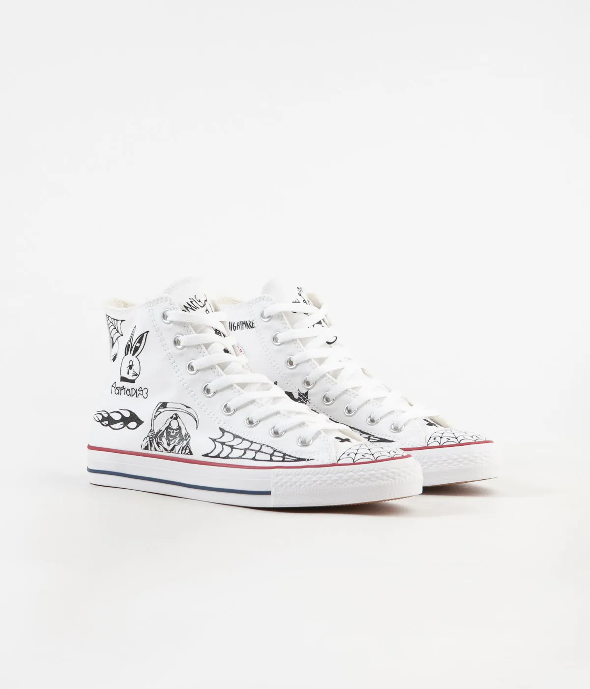 Converse CTAS Pro Hi Sean Pablo Shoes - White / Black / White