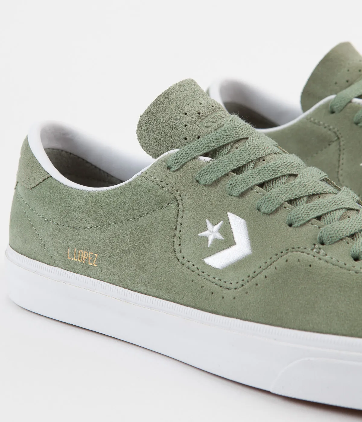 Converse Louie Lopez Pro Ox Classic Suede Shoes - Jade Stone / White / White