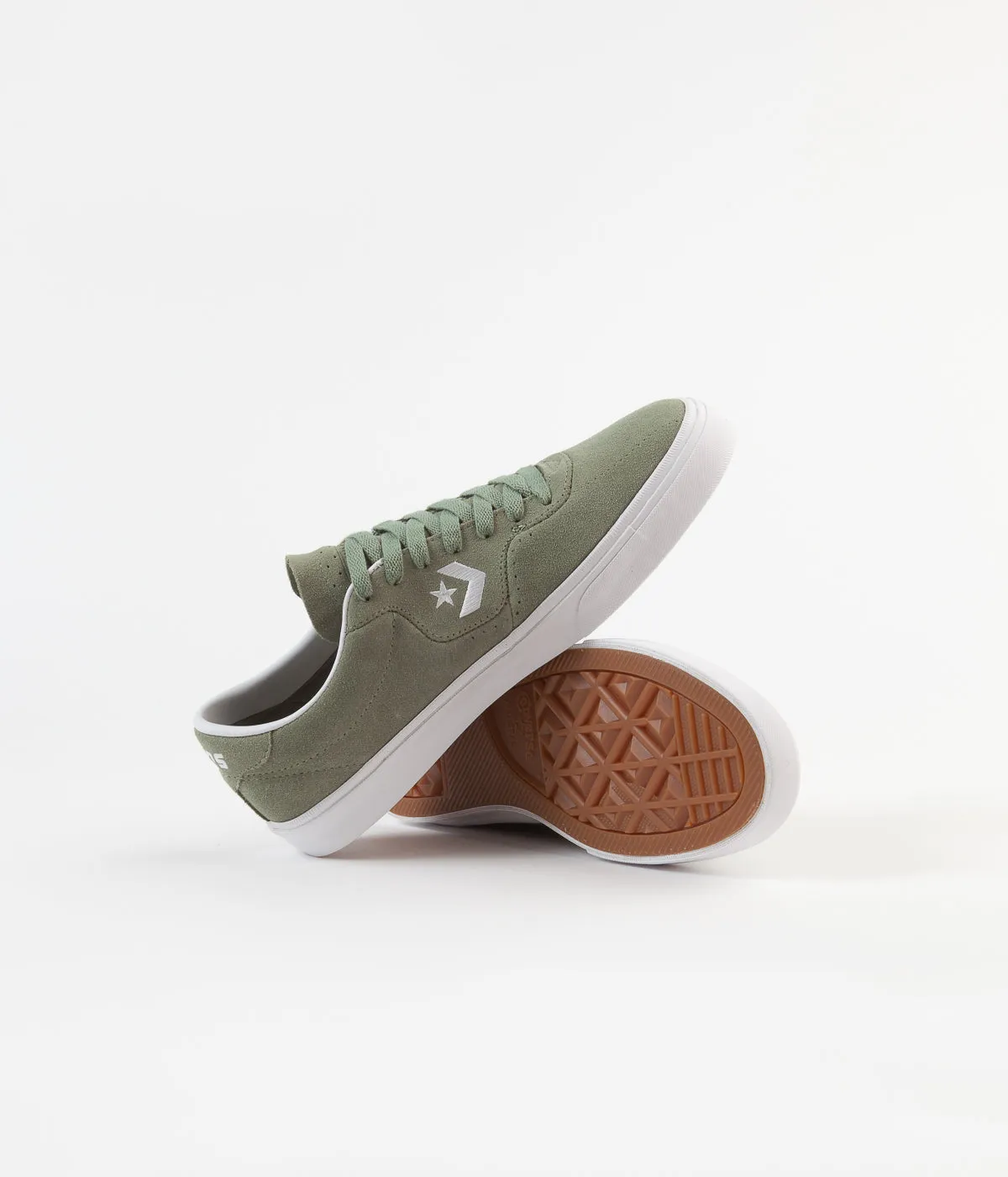 Converse Louie Lopez Pro Ox Classic Suede Shoes - Jade Stone / White / White