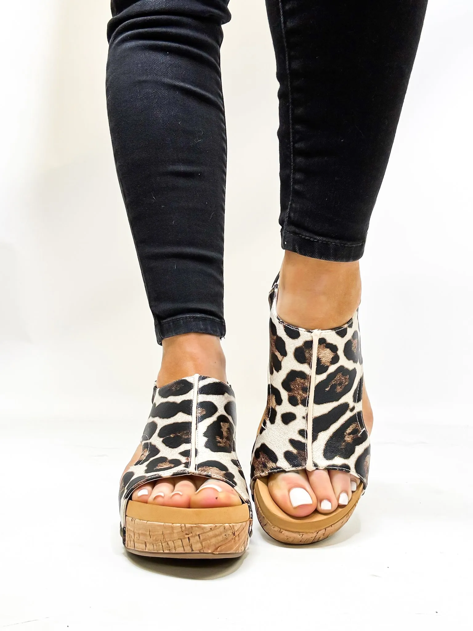 Corky's Gold Leopard Carley Sandals