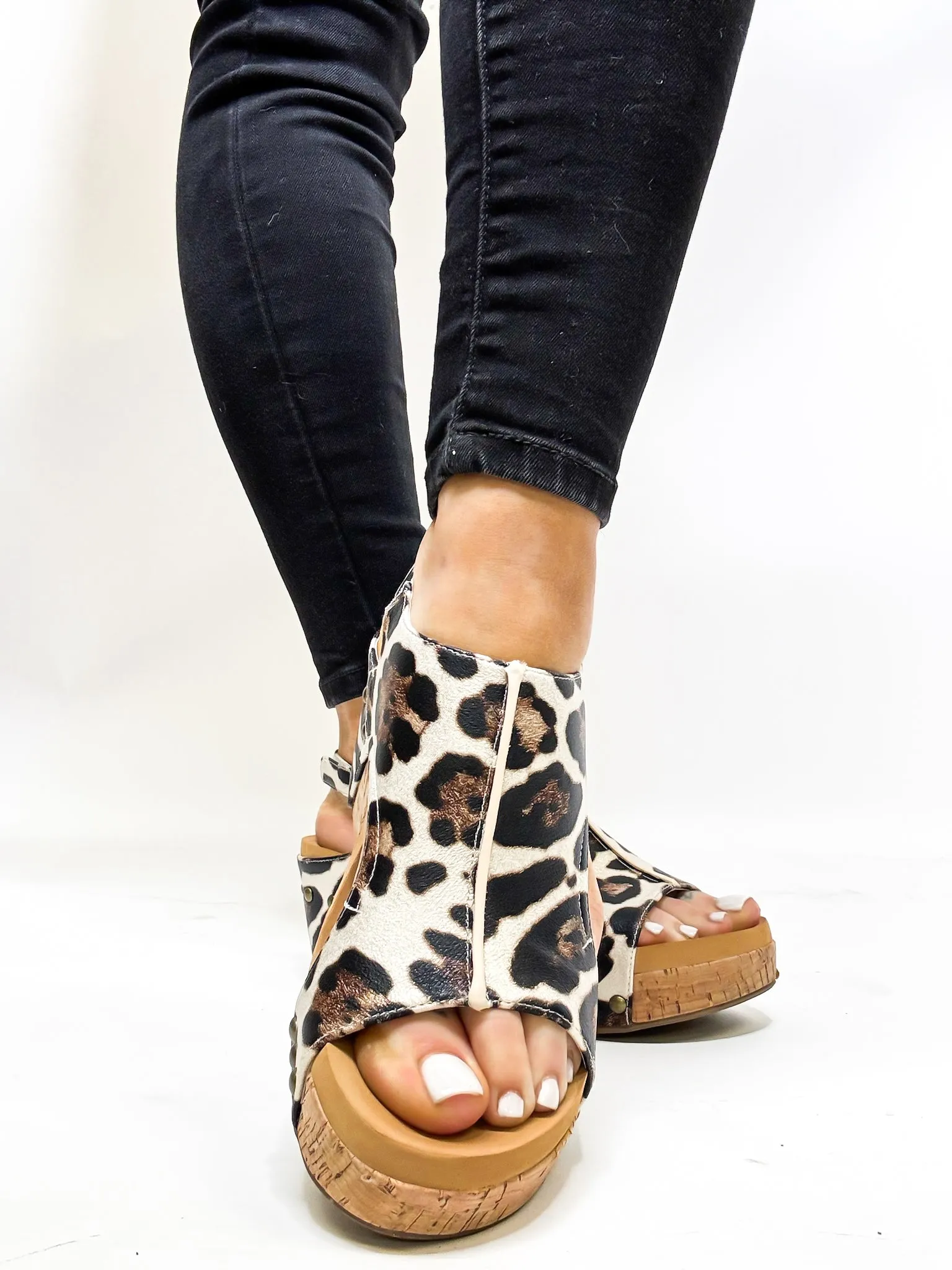 Corky's Gold Leopard Carley Sandals