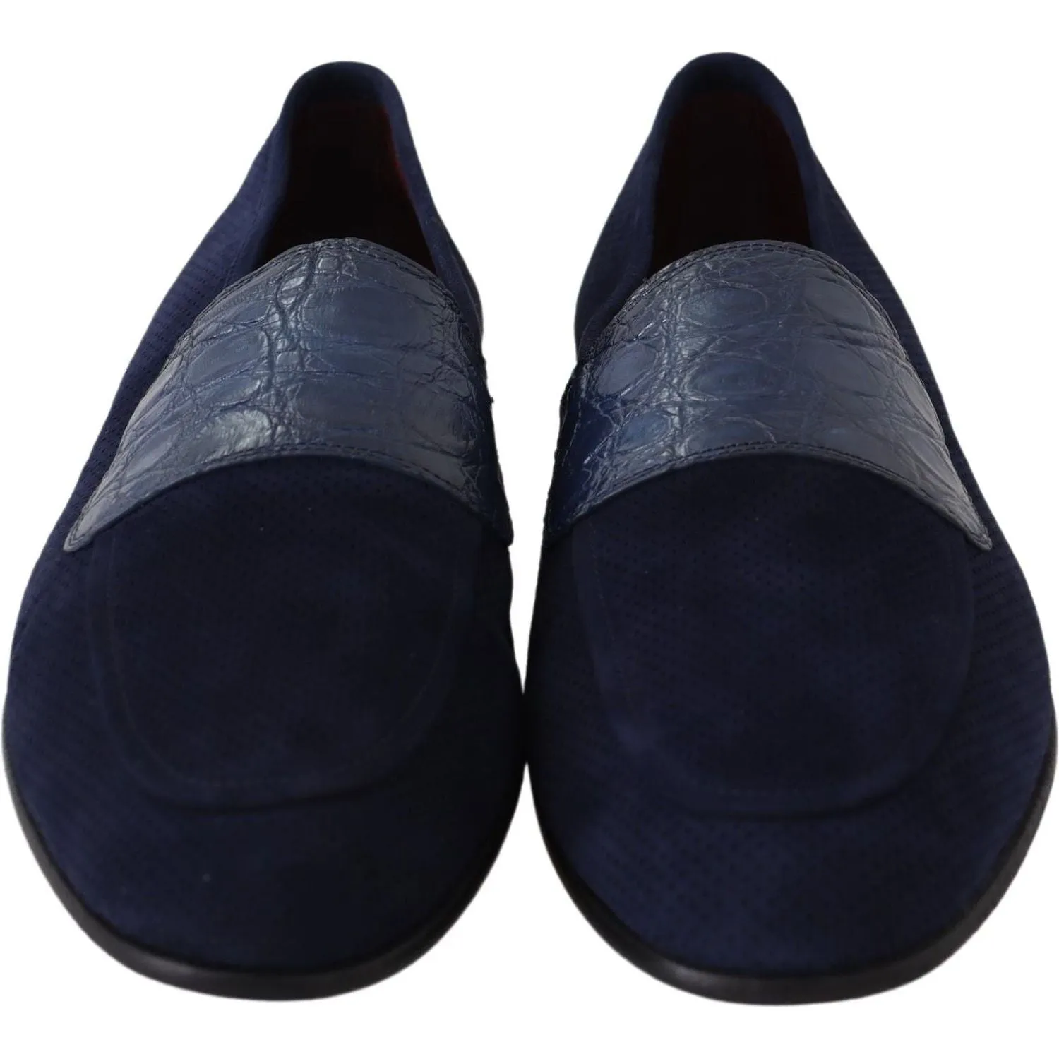 Dolce & Gabbana Elegant Blue Suede Leather Loafers