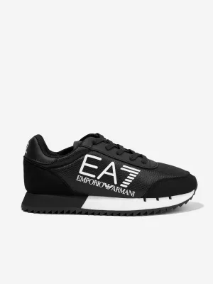 EA7 Emporio Armani Kids Logo Lace Up Trainers in Black