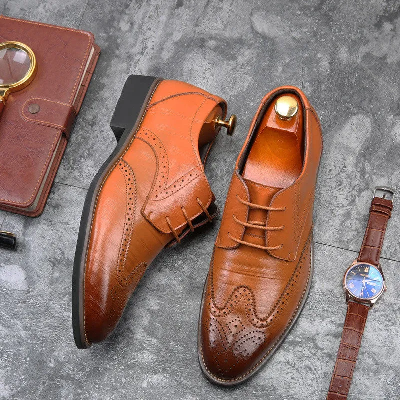 European And American Men's Fashion Business Casual Leather Shoes | Brodtica.com