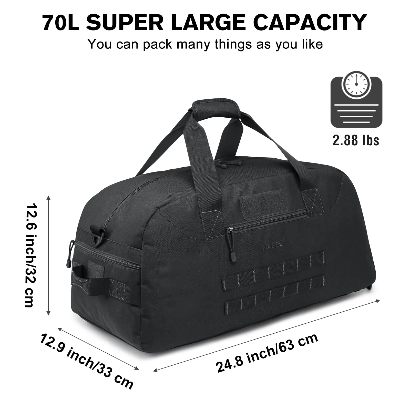 G4Free 70L Large Duffle Bag Men Sports Gym Backpack