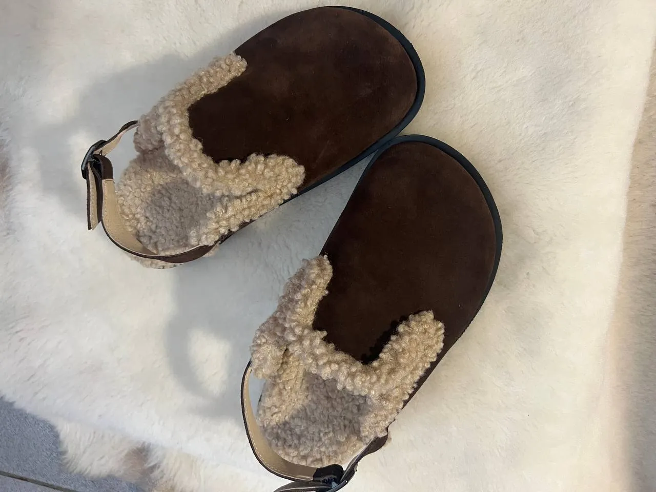 Genuine Suede Clogs with Natural Wool Lining - Handmade in Ukraine