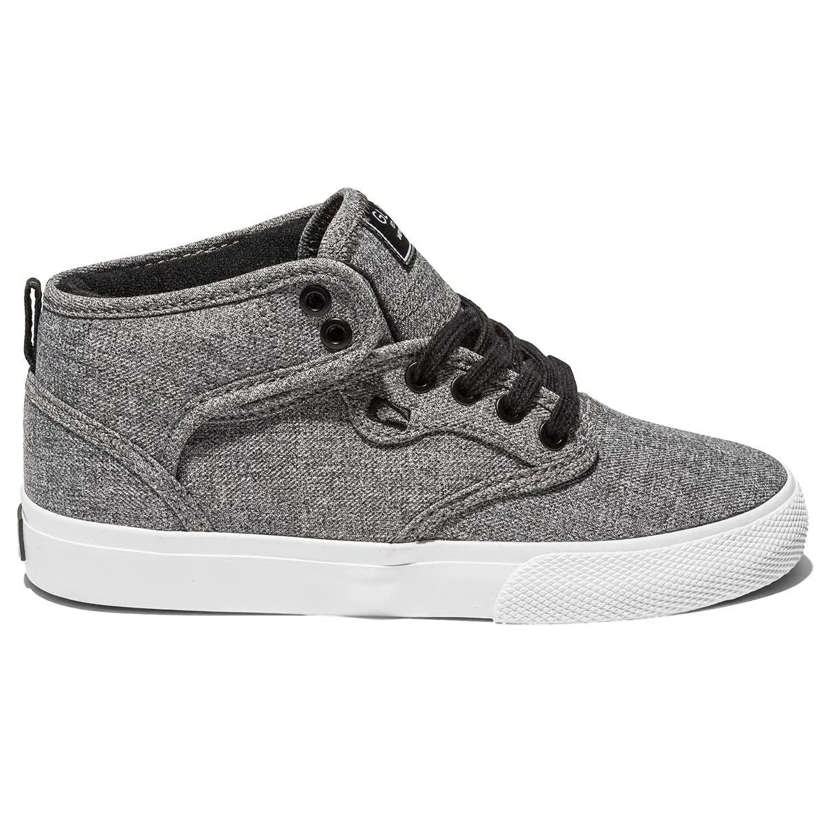 Globe Motley Mid Kids Black Chambray/White Skate Shoes - Size 1 or 4 Only - Sale