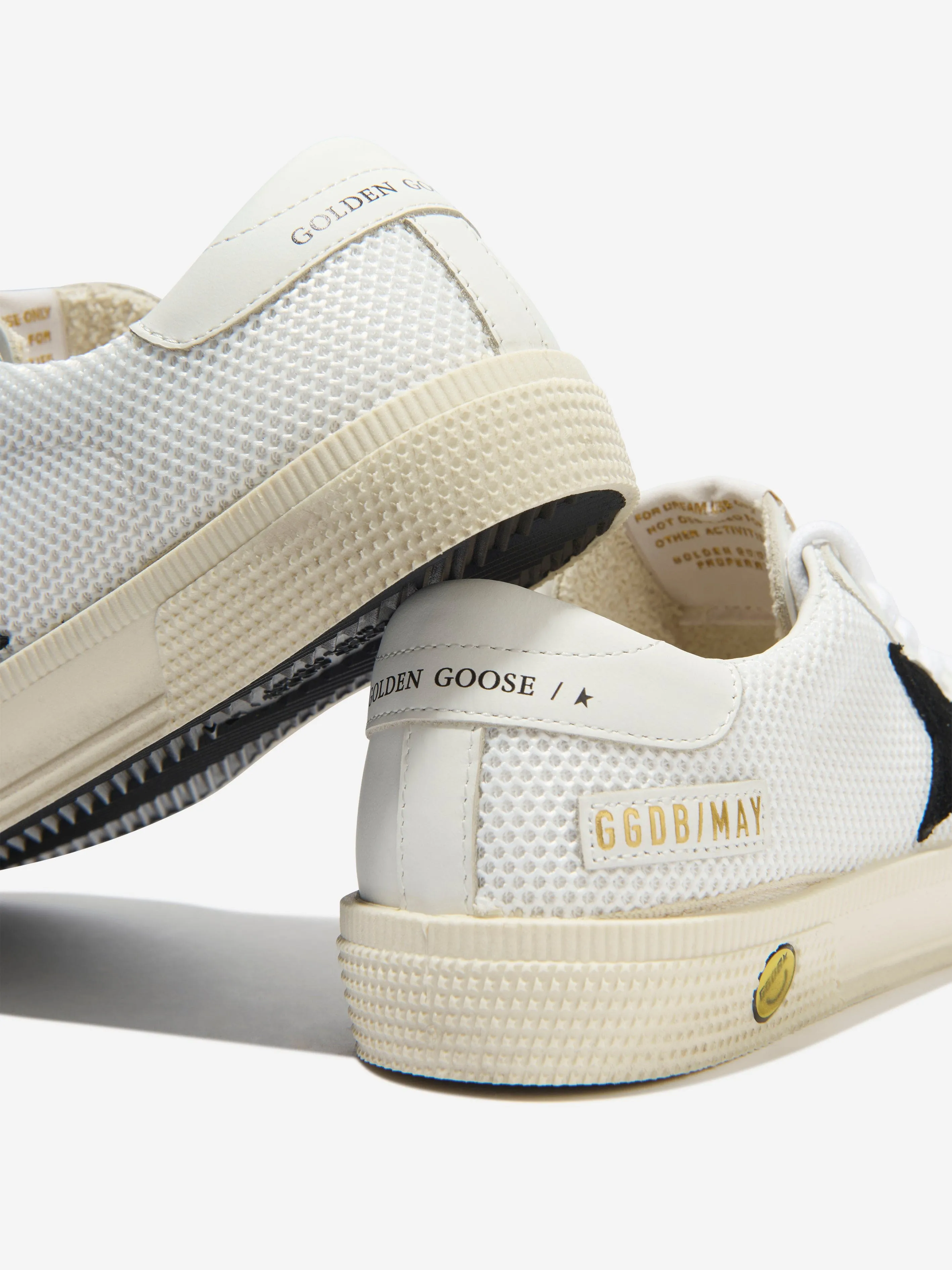 Golden Goose Kids May Net And Leather Star Trainers in White