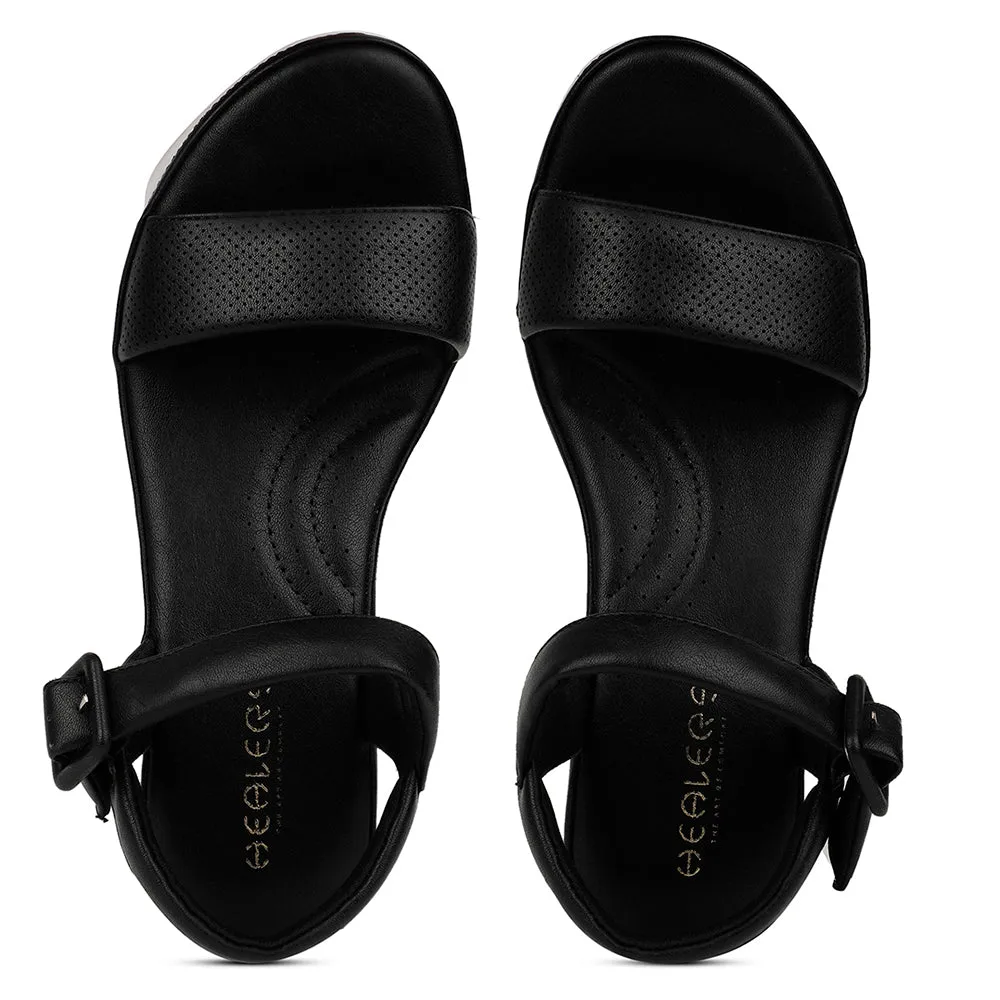 Healers Casual Black Sandal For Women ZQ-RN-L70 By Liberty