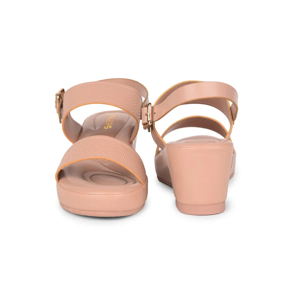 Healers Casual Peach Wedge Heel Sandal For Women ST-16 By Liberty