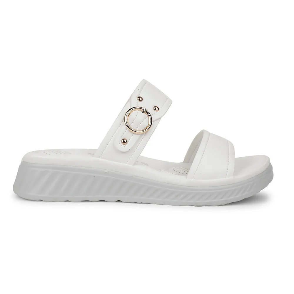 Healers Casual White Slipper For Women ZQ-AL-SL02 By Liberty