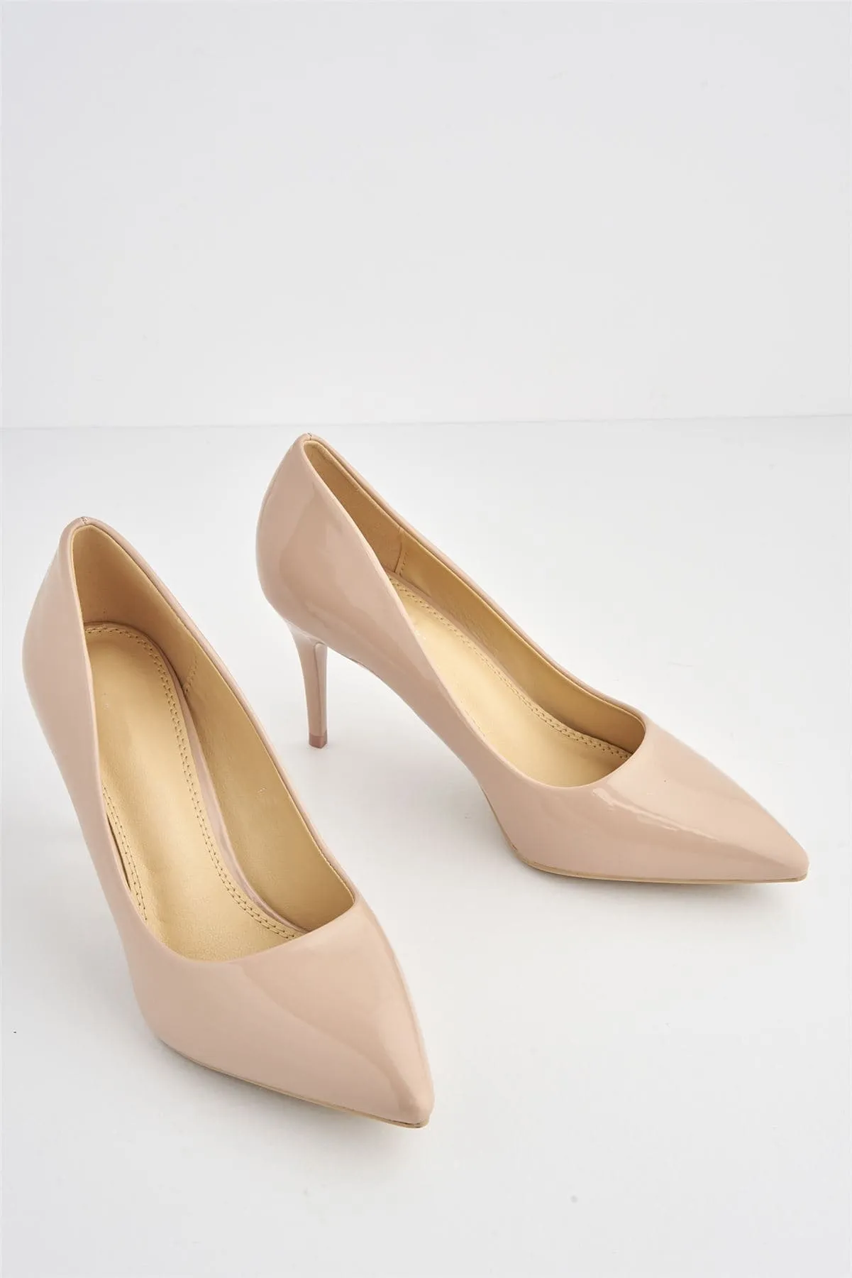 Ingrid Pointed Toe Court Heels in Nude