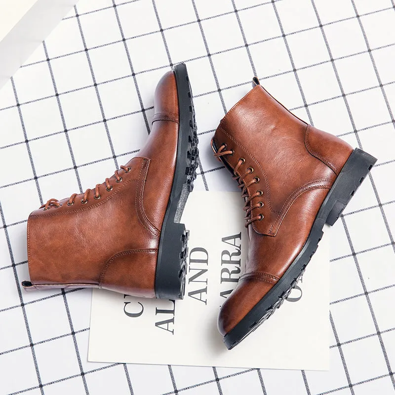 INSTOCK-Men's casual high-top leather shoes