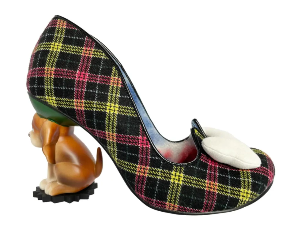 Irregular Choice Womens Its All Pawsible High Heel - Bordeaux / Yellow