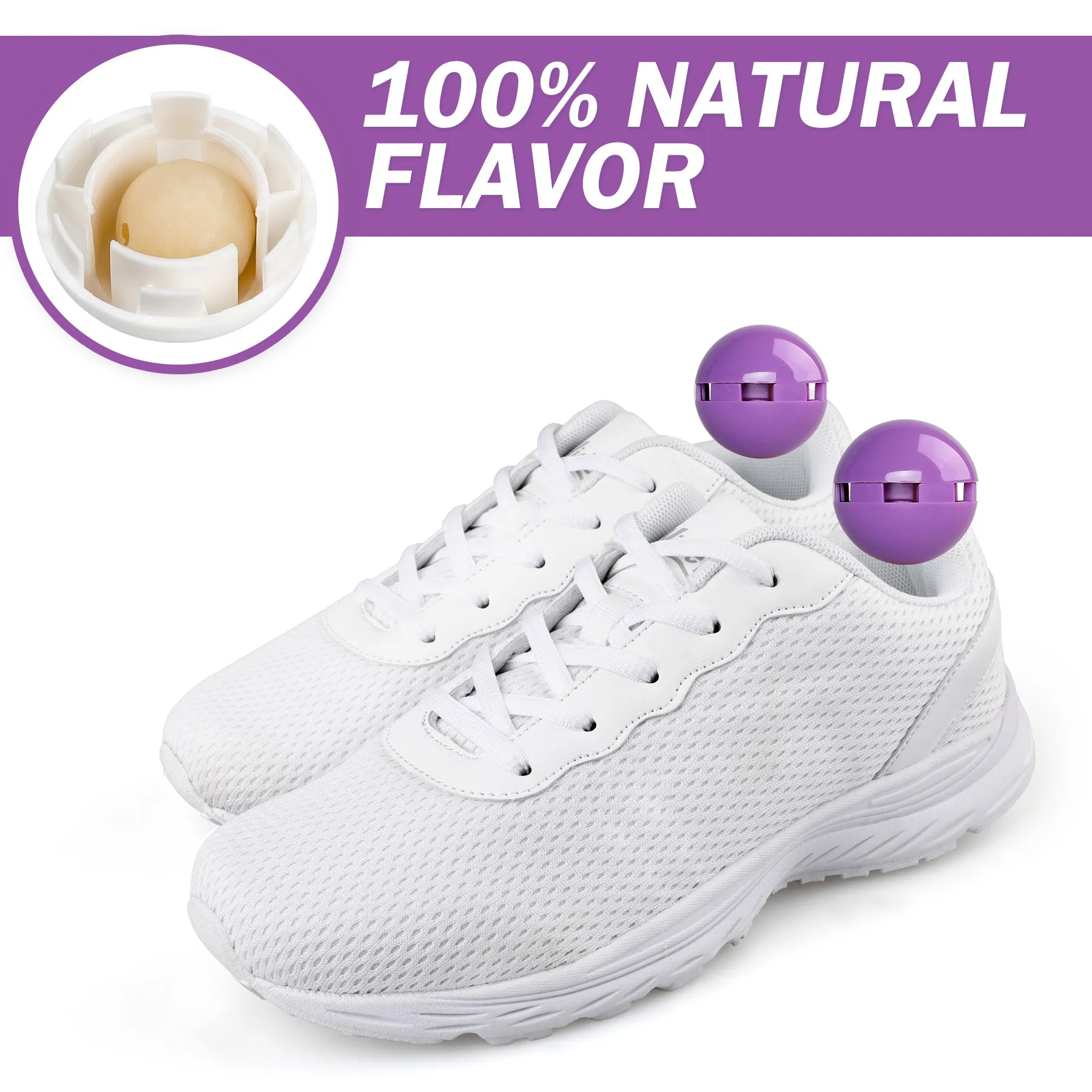 Knixmax Outdoor Aromatherapy Ball Shoe Odour Eliminator for Sneakers Kitchen Bedroom Bathroom Six Ball Pack/Lavender/Purple