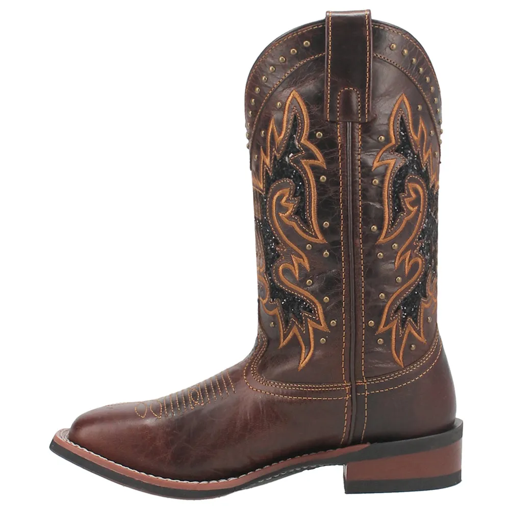 Lockhart Studded Embroidered Square Toe Cowboy Boots