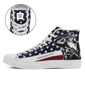 Luxury Gifts,Personalized USA Flag Sneakers, Custom Patriotic Shoes, Veteran Shoes