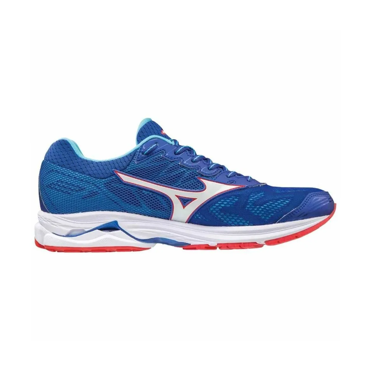 Mizuno Wave Rider 21 blue, white and red Man SS18 shoes