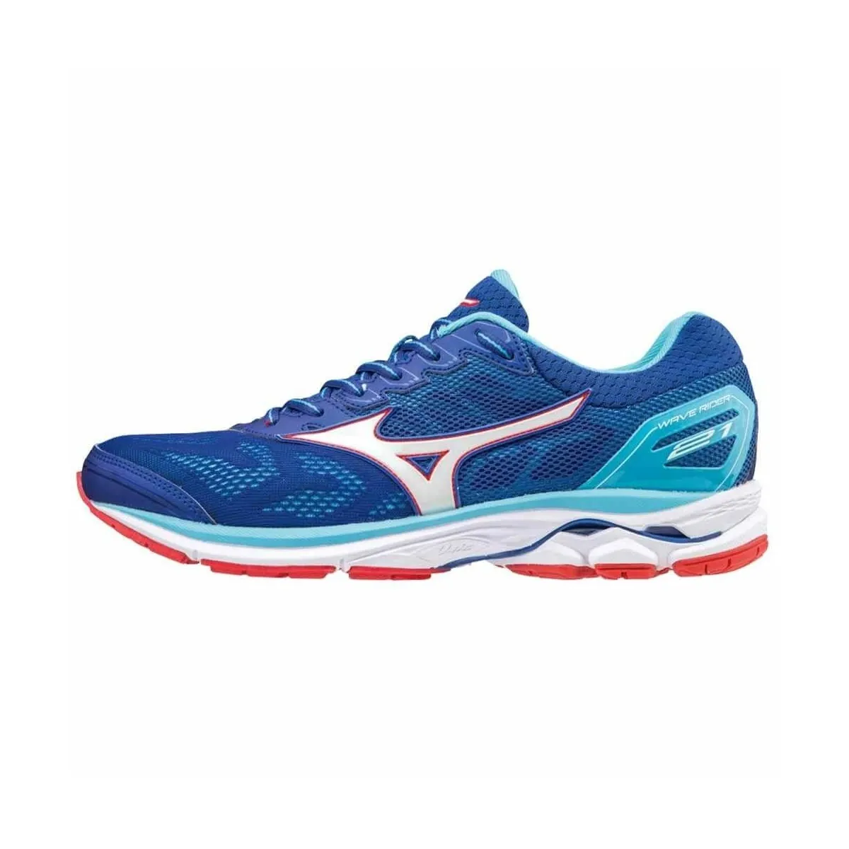 Mizuno Wave Rider 21 blue, white and red Man SS18 shoes