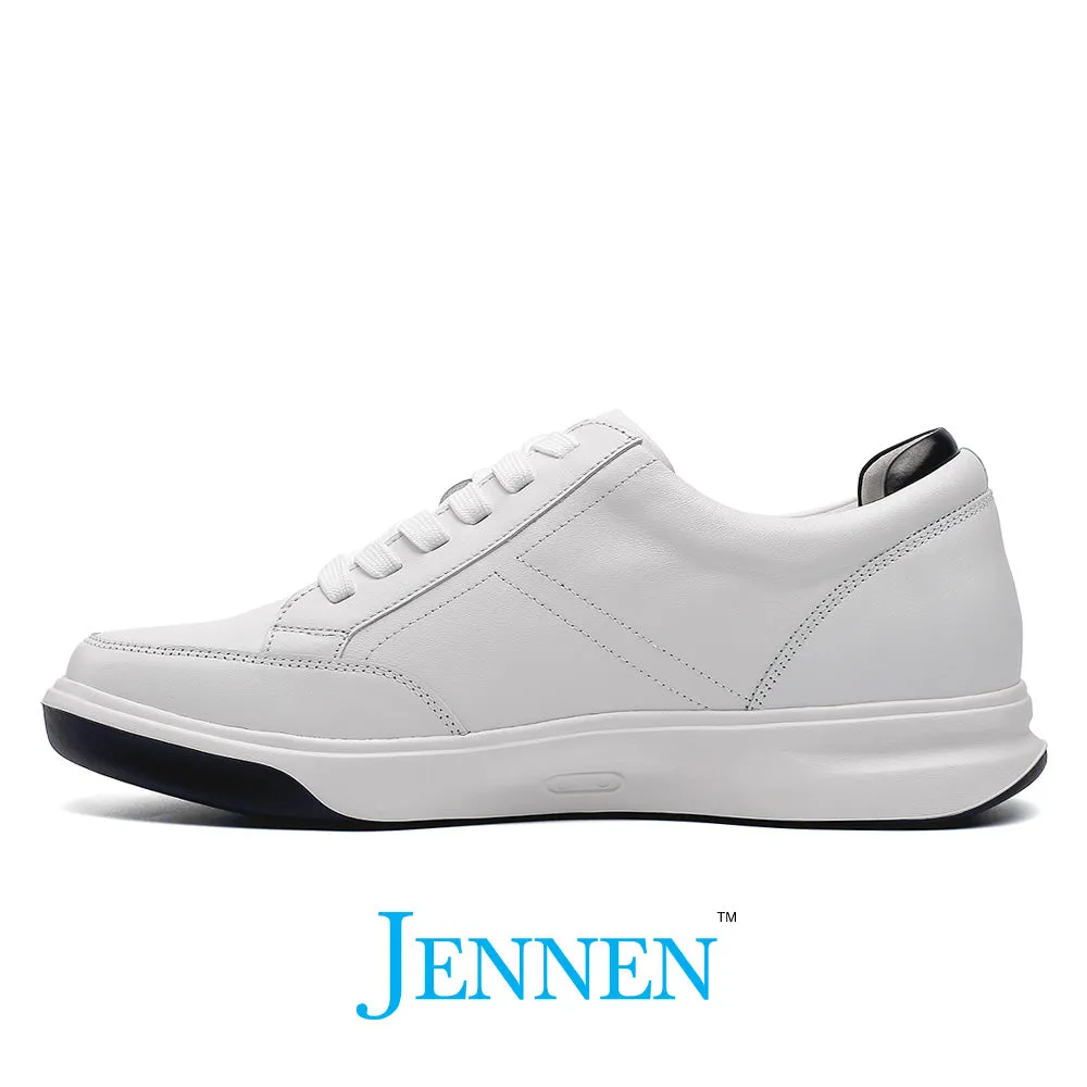 Mr. Federer 7cm | 2.8 inches White Elevated Casual Sneakers for Men