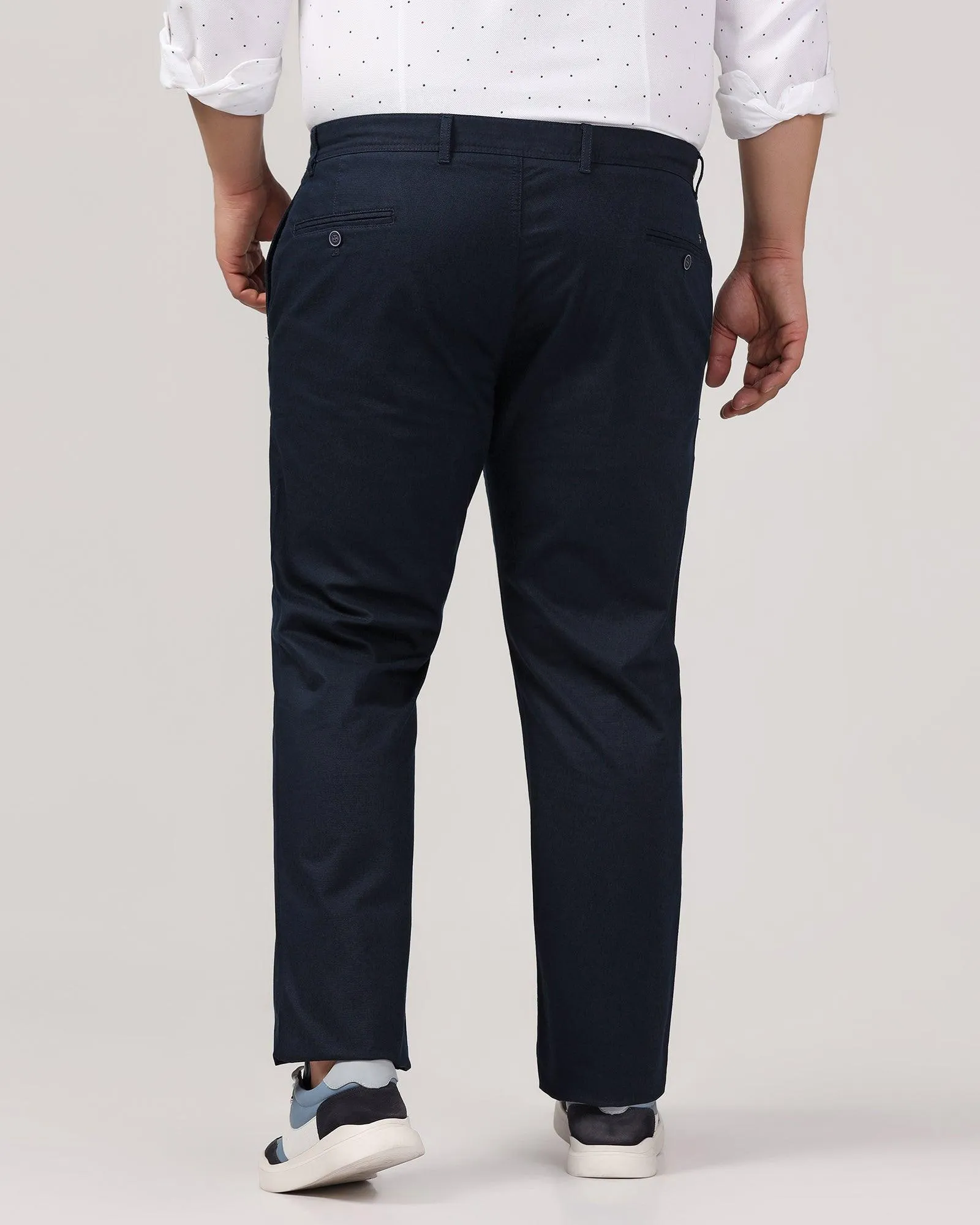 Must Haves Slim Fit B-91 Casual Navy Solid Khakis - Kiler