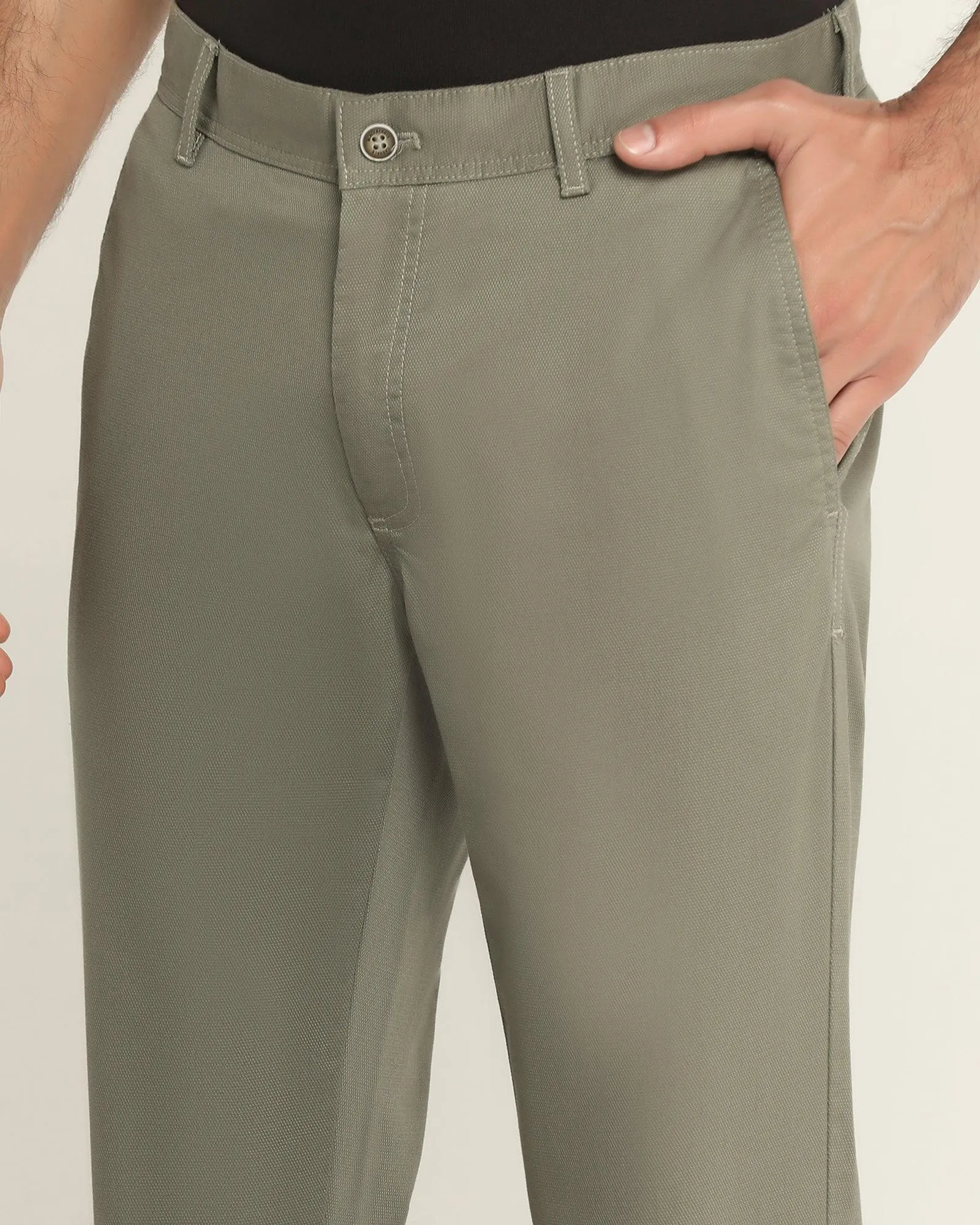 Must Haves Slim Fit B-91 Casual Olive Solid Khakis - Kiler