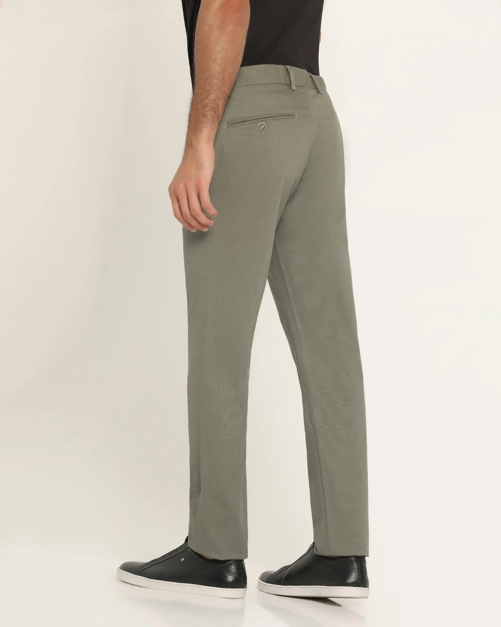 Must Haves Slim Fit B-91 Casual Olive Solid Khakis - Kiler