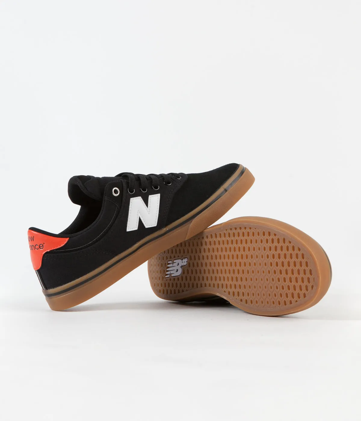 New Balance Numeric 255 Shoes - Black / Gum / Red