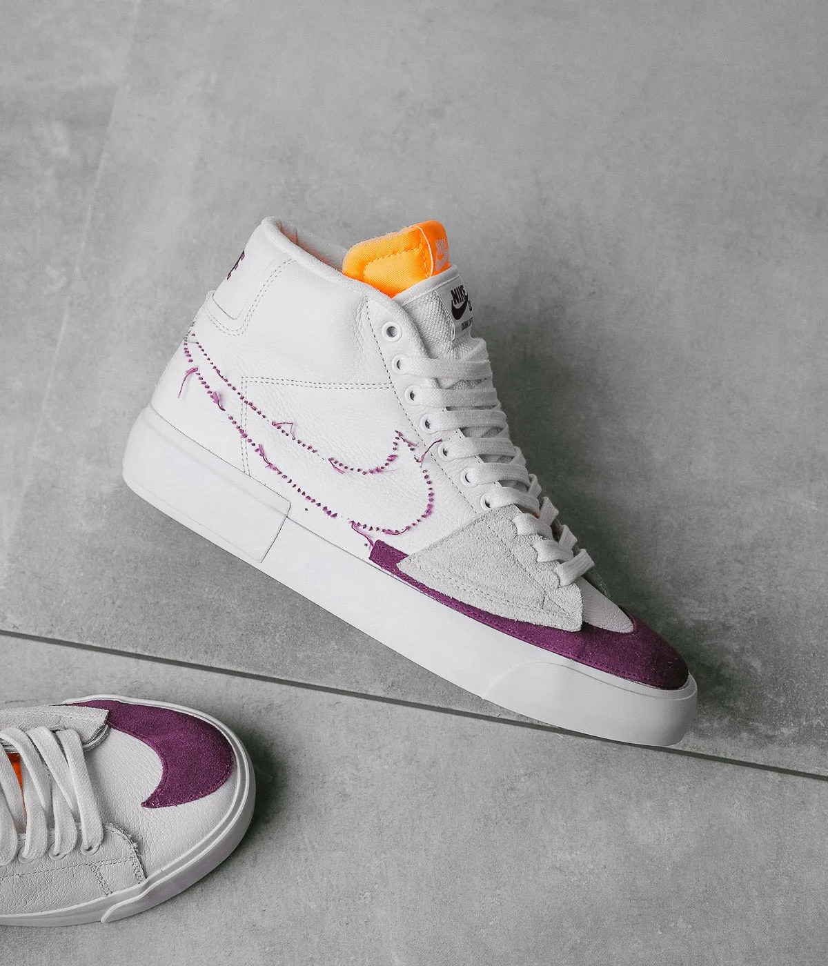 Nike SB Blazer Mid Edge Shoes - White / Viotech - White