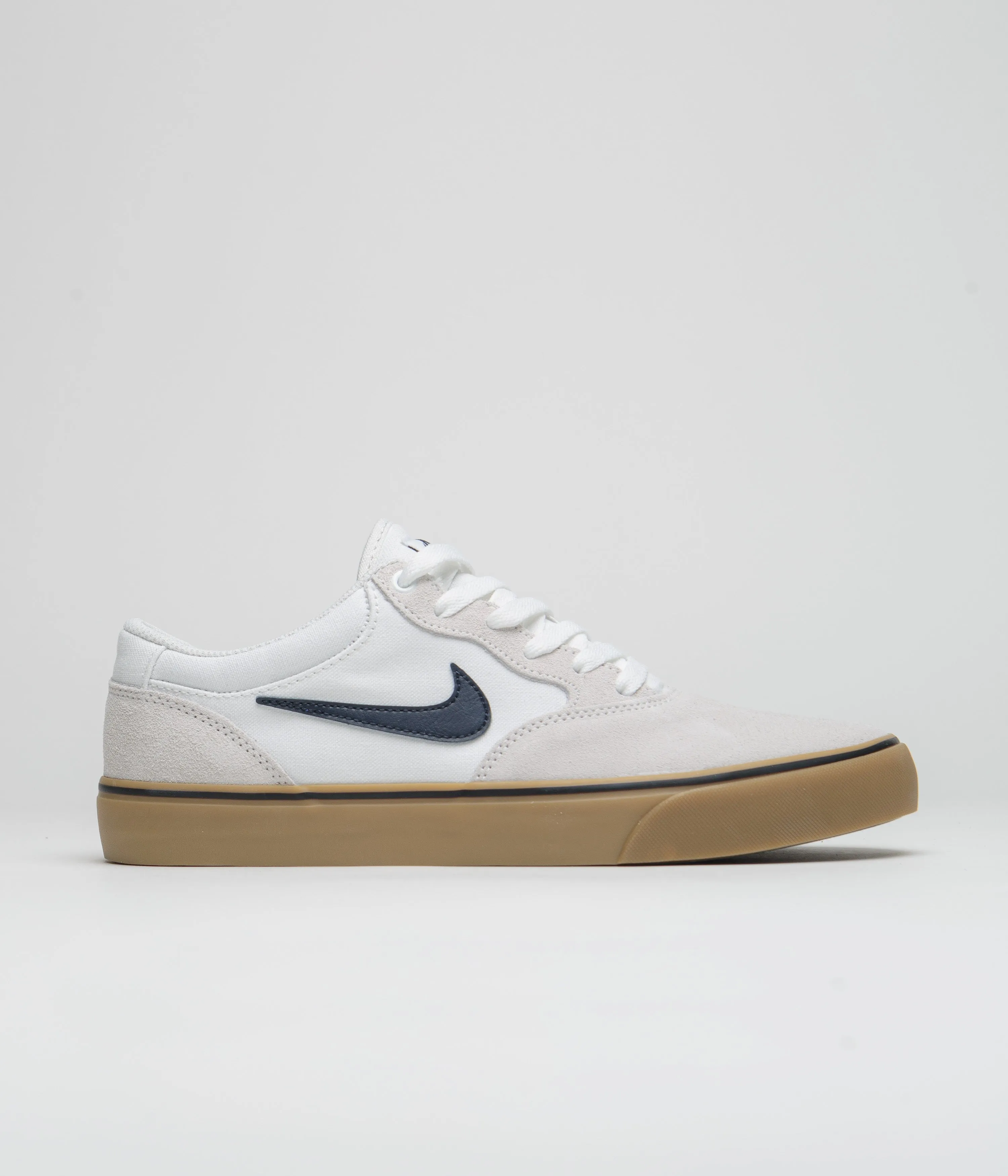 Nike SB Chron 2 Shoes - White / Obsidian - White - Gum Light Brown