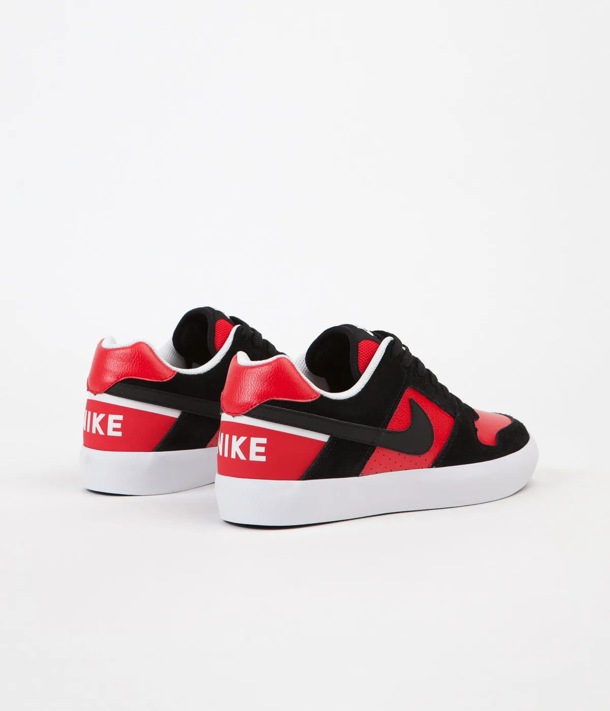 Nike SB Delta Force Vulc Shoes - Black / Black - University Red - White